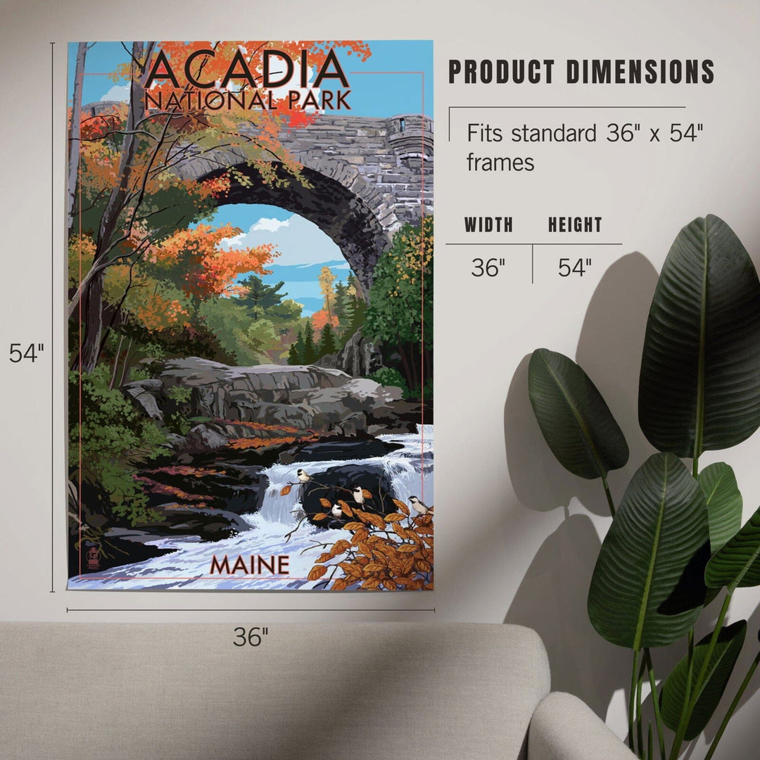 Acadia National Park, Maine, Stone Bridge, Art & Giclee Prints Art Lantern Press 