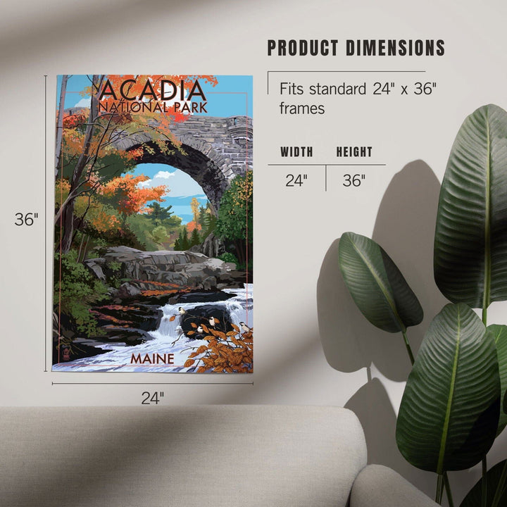 Acadia National Park, Maine, Stone Bridge, Art & Giclee Prints Art Lantern Press 