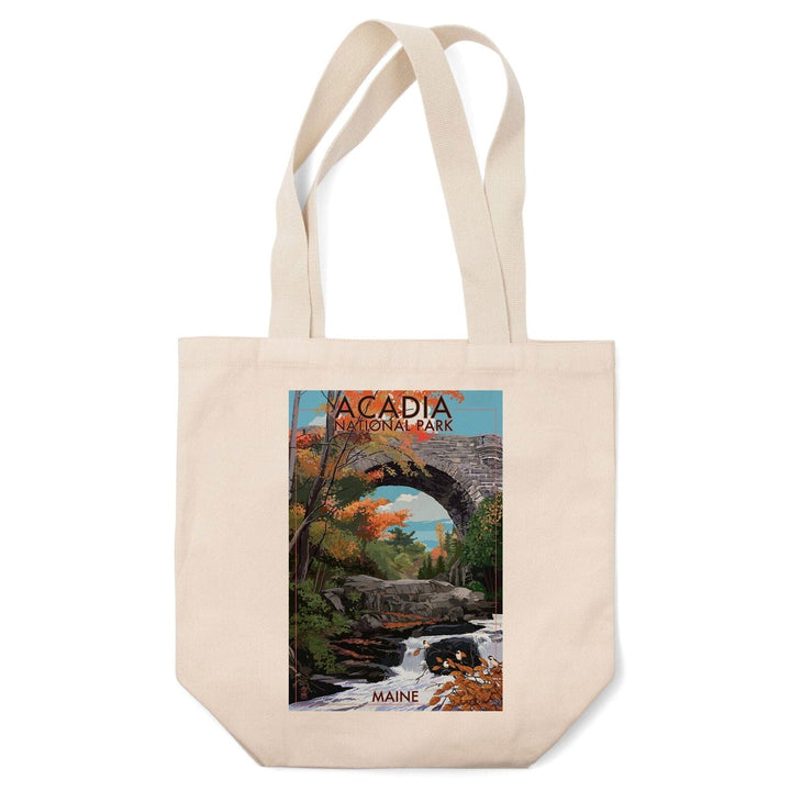 Acadia National Park, Maine, Stone Bridge, Lantern Press Artwork, Tote Bag Totes Lantern Press 