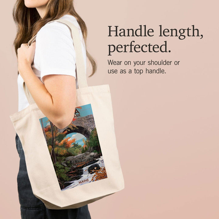 Acadia National Park, Maine, Stone Bridge, Lantern Press Artwork, Tote Bag Totes Lantern Press 