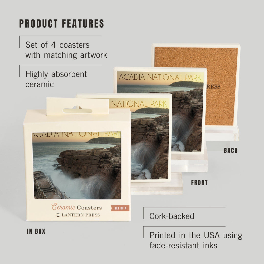 Acadia National Park, Maine, Thunder Hole, Coasters Coasters Lantern Press 