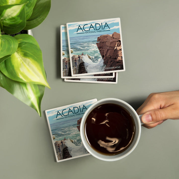 Acadia National Park, Maine, Thunder Hole Day, Coasters Coasters Lantern Press 