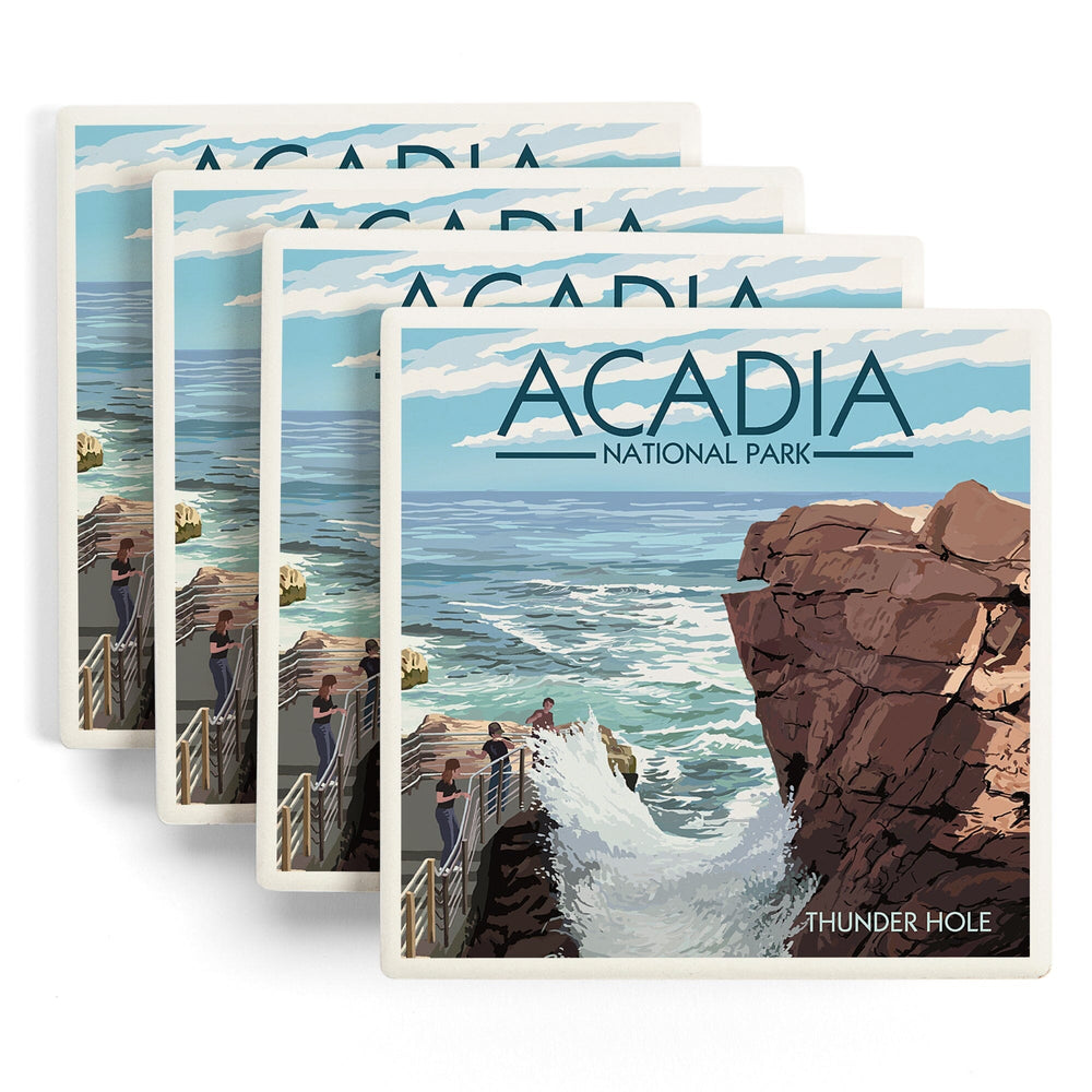 Acadia National Park, Maine, Thunder Hole Day, Coasters Coasters Lantern Press 