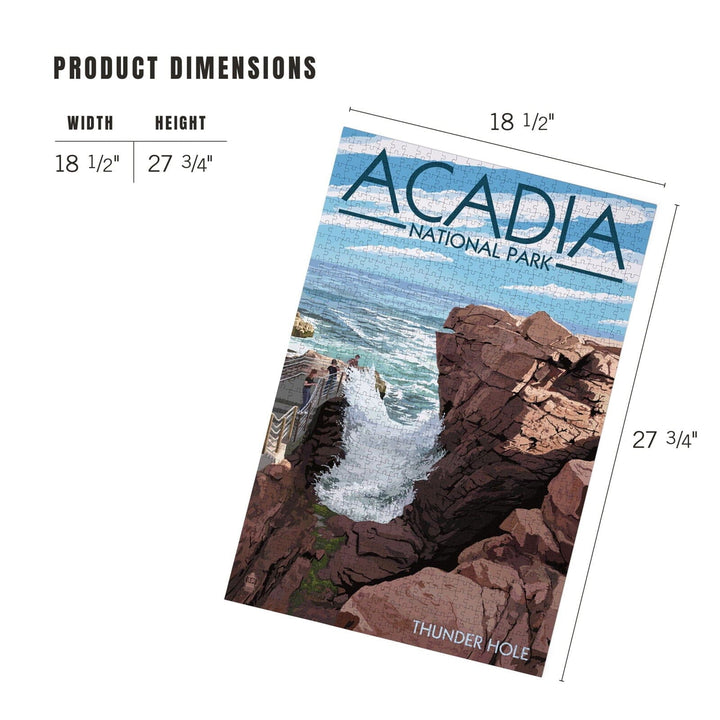 Acadia National Park, Maine, Thunder Hole Day, Jigsaw Puzzle Puzzle Lantern Press 