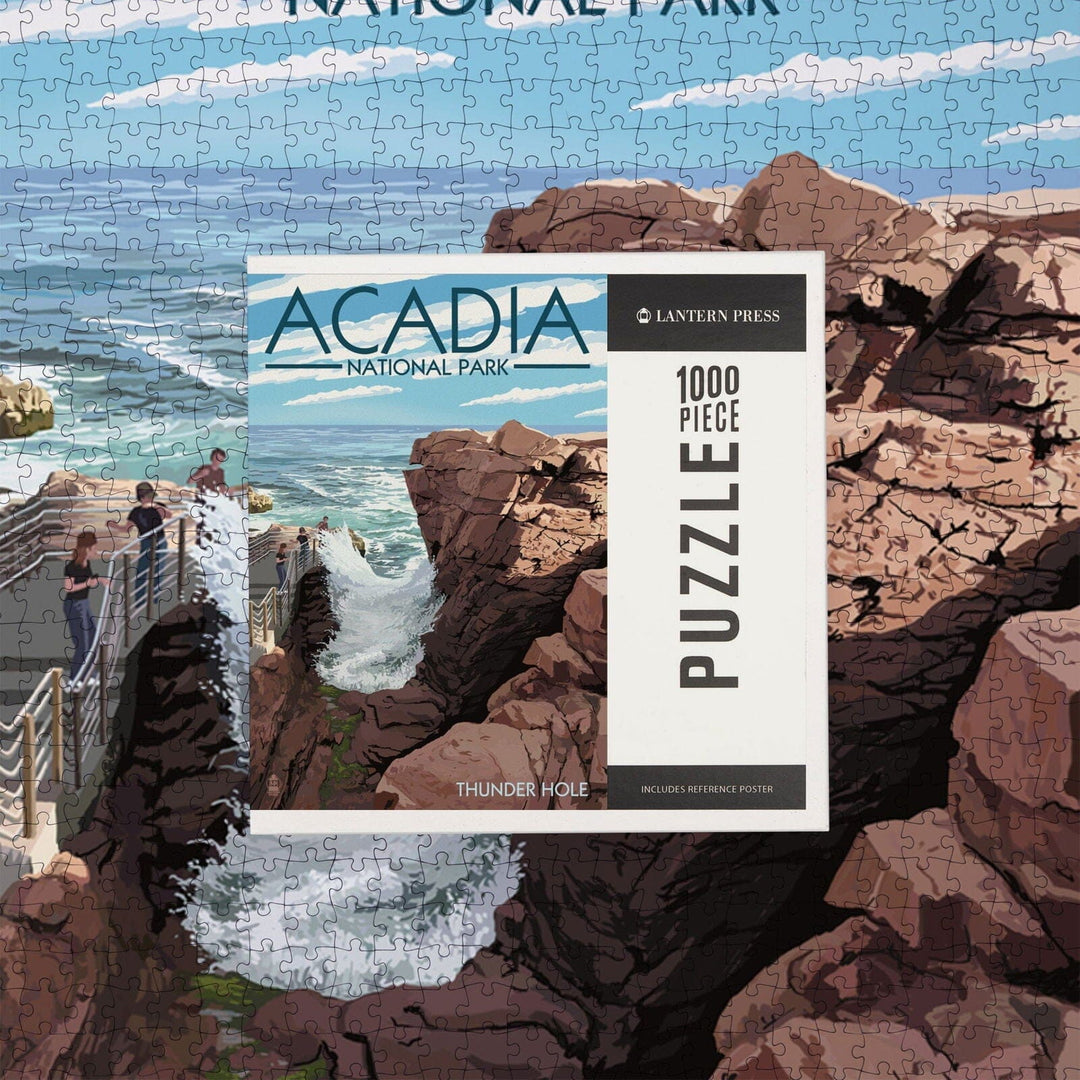 Acadia National Park, Maine, Thunder Hole Day, Jigsaw Puzzle Puzzle Lantern Press 