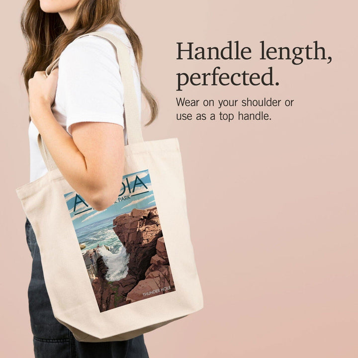 Acadia National Park, Maine, Thunder Hole Day, Lantern Press Artwork, Tote Bag Totes Lantern Press 