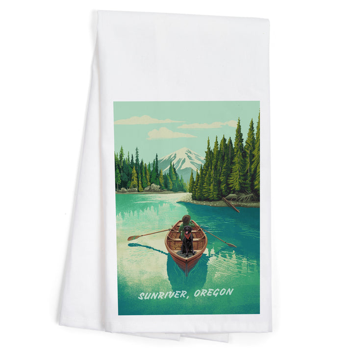 Sunriver, Oregon, Salmon River, Quiet Explorer, Boating, Mountain, Organic Cotton Kitchen Tea Towels