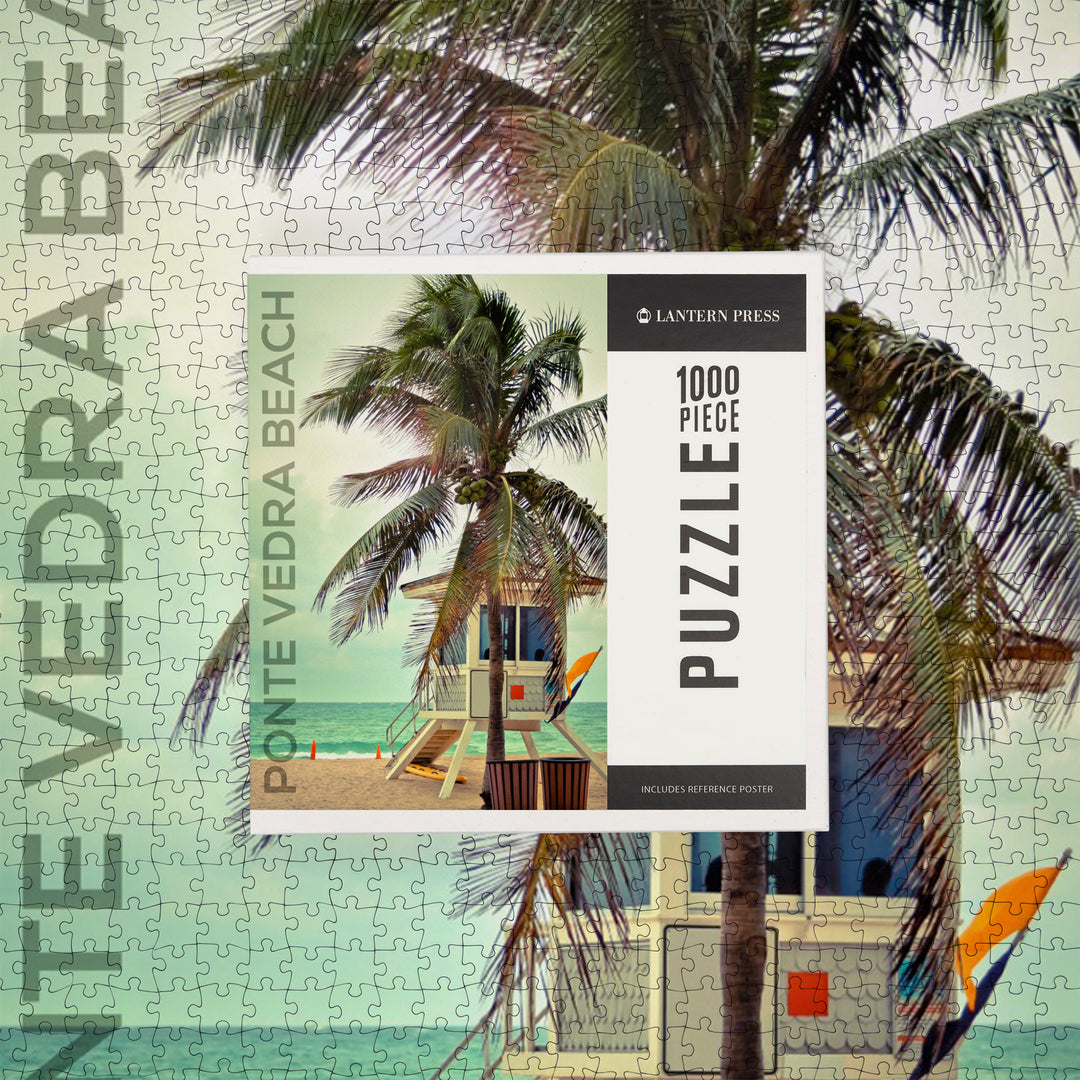 Ponte Vedra, Florida, Lifeguard Shack and Palm, Jigsaw Puzzle