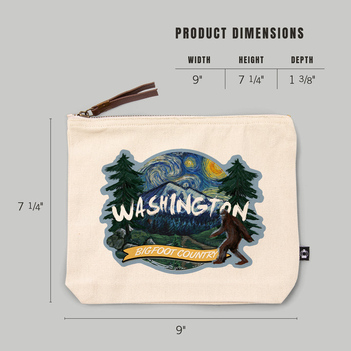 Washington, Bigfoot Country, Starry Night, Contour, Lantern Press Artwork, Accessory Go Bag
