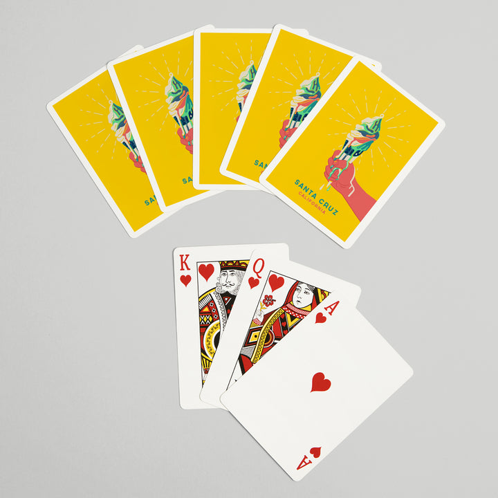 Playing Cards, Santa Cruz, California, Sweet Relief Collection, Melting Ice Cream Cone, 52 Card Deck with Jokers in Box, Unique Art