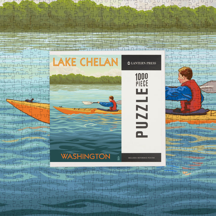 Lake Chelan, Washington, Kayak Scene, Jigsaw Puzzle