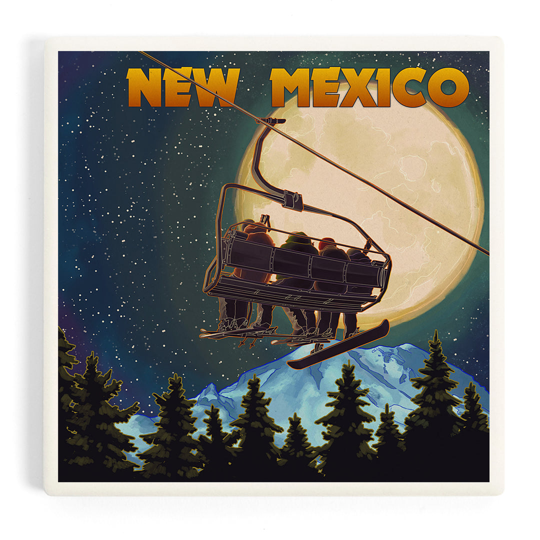 New Mexico Ski Lift, Full Moon Snowboarder, Coasters