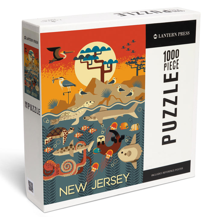 New Jersey Wildlife – Wilderness and Marine Life Illustration, 1000 Piece Jigsaw Puzzle