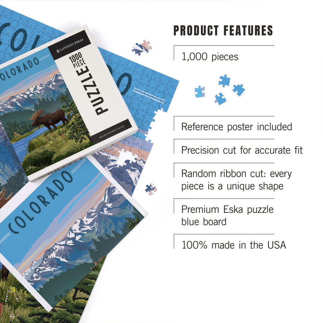 Colorado, Moose, Summer Scene, 1000 Piece Jigsaw Puzzle