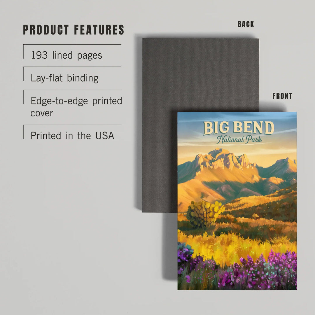 Lined 6x9 Journal, Big Bend National Park, Texas, Oil Painting, Lay Flat, 193 Pages, FSC paper