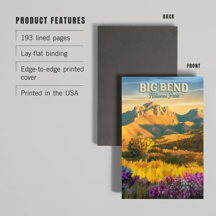 Lined 6x9 Journal, Big Bend National Park, Texas, Oil Painting, Lay Flat, 193 Pages, FSC paper