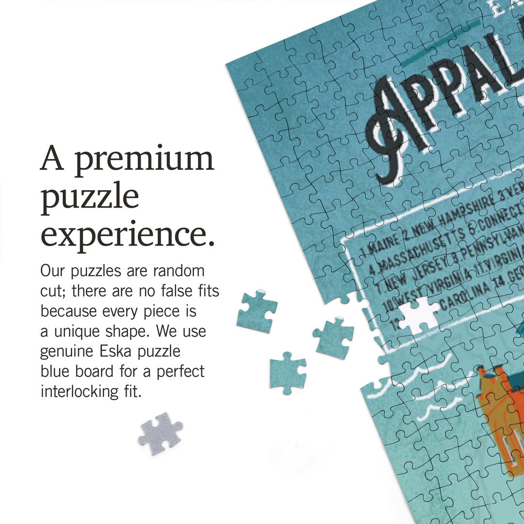 Explore the Appalachian Trail, Traveler's Map, 1000 Piece Jigsaw Puzzle