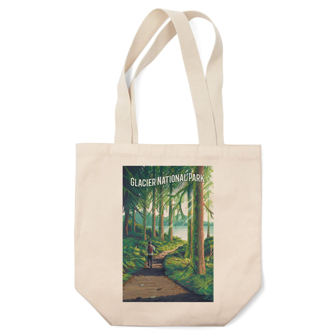 Glacier National Park, Montana, Walk in the Woods, Day Hike, Tote Bag