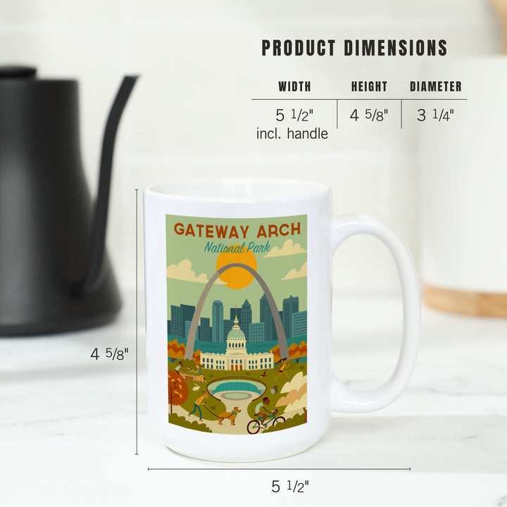 Gateway Arch National Park, Missouri, Geometric National Park Series, Ceramic Mug
