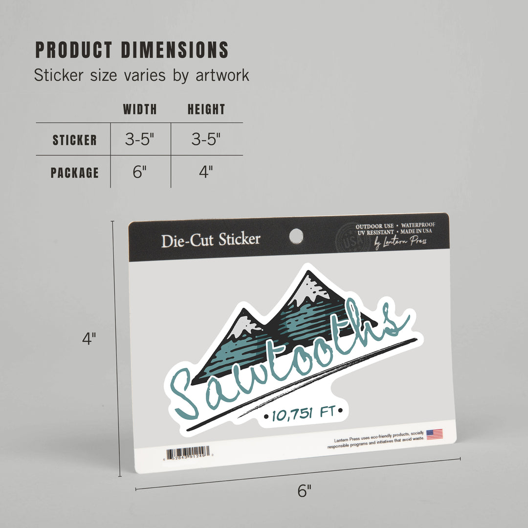 Sawtooth Mountains, Twin Peaks, Contour, Vinyl Sticker