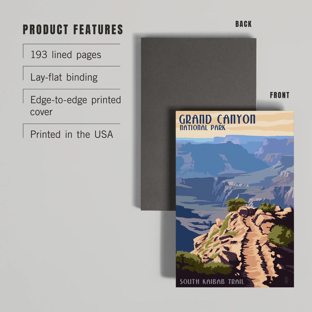 Lined 6x9 Journal, Grand Canyon National Park, Arizona, South Kaibab Trail, Lay Flat, 193 Pages, FSC paper
