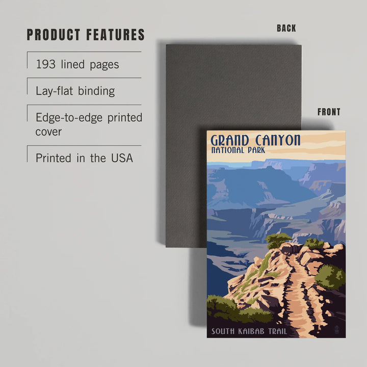 Lined 6x9 Journal, Grand Canyon National Park, Arizona, South Kaibab Trail, Lay Flat, 193 Pages, FSC paper