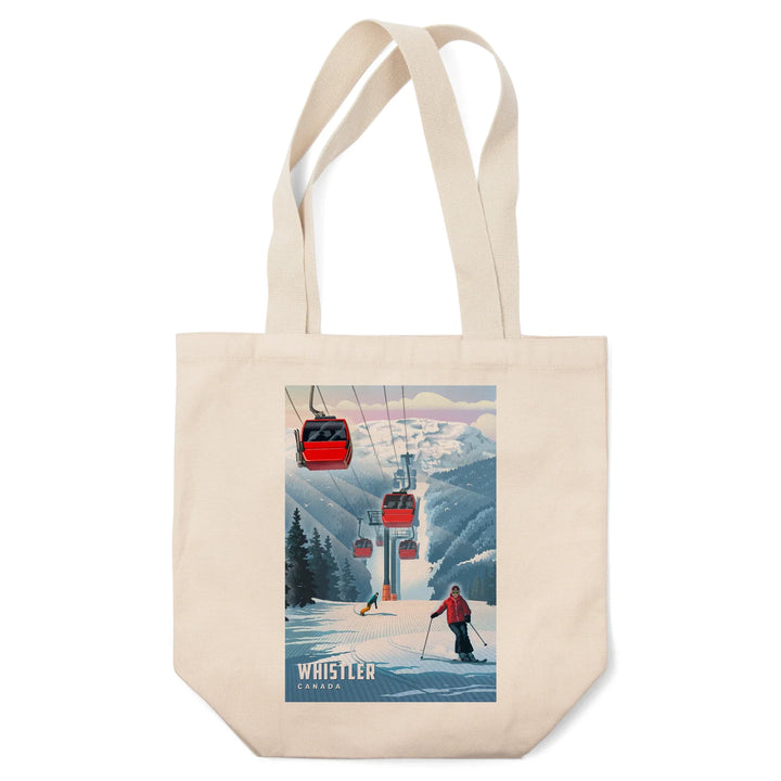 Whistler, British Columbia, Lithograph, Gondolas, Tote Bag