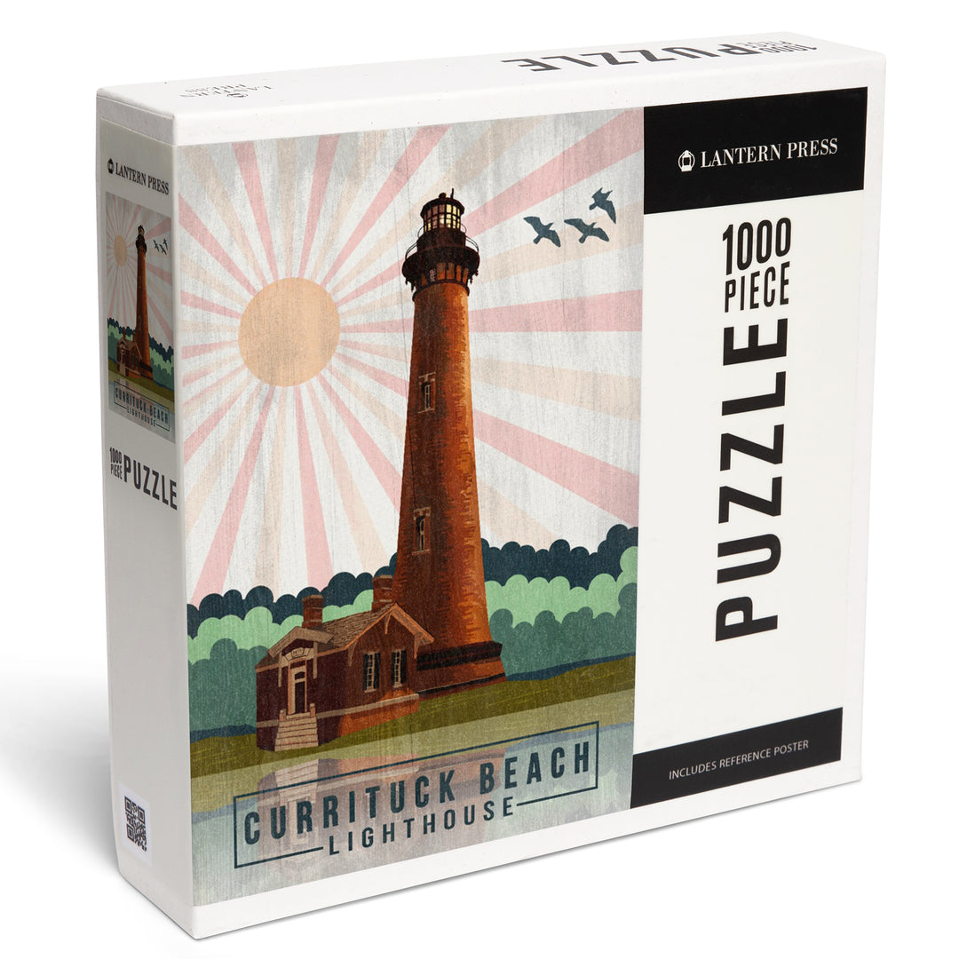 Outer Banks, North Carolina, Currituck Beach Lighthouse, Geometric Opacity Press, Jigsaw Puzzle