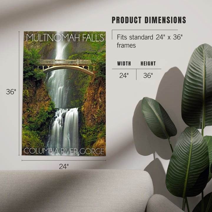 Multnomah Falls, Oregon, Fall Colors, Art & Giclee Prints