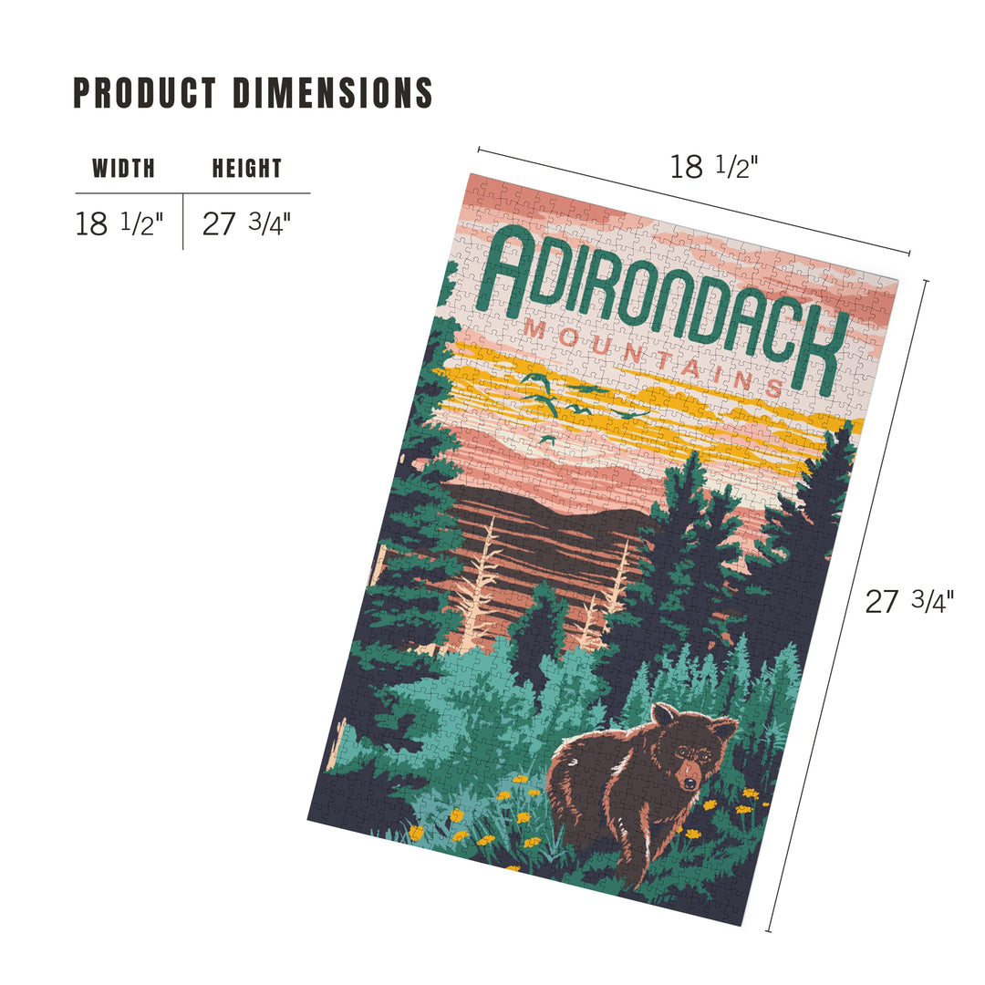 Adirondack Mountains, Explorer Series, Jigsaw Puzzle Puzzle Lantern Press 