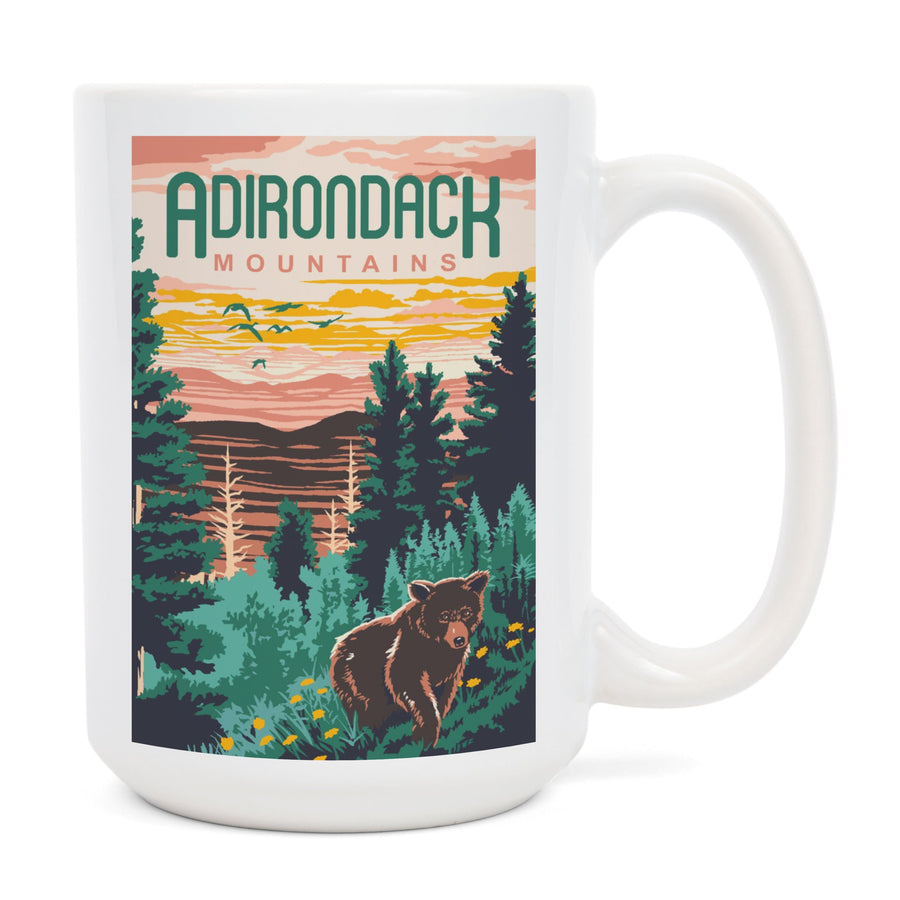Adirondack Mountains, Explorer Series, Lantern Press Artwork, Ceramic Mug Mugs Lantern Press 