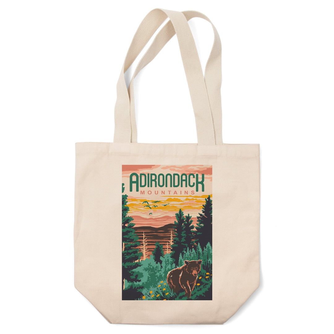 Adirondack Mountains, Explorer Series, Lantern Press Artwork, Tote Bag Totes Lantern Press 