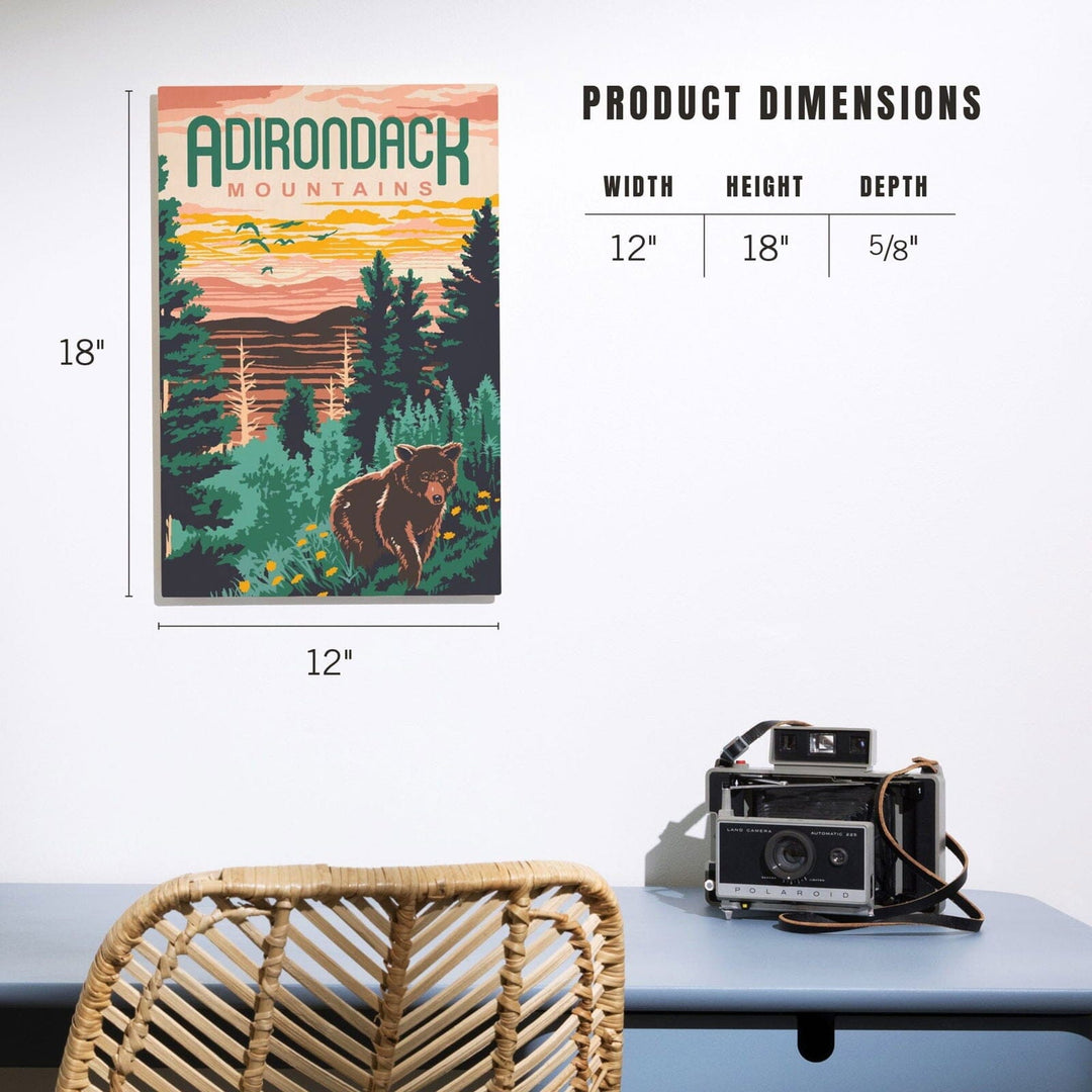 Adirondack Mountains, Explorer Series, Lantern Press Artwork, Wood Signs and Postcards Wood Lantern Press 