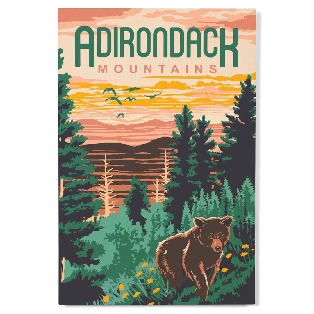 Adirondack Mountains, Explorer Series, Lantern Press Artwork, Wood Signs and Postcards Wood Lantern Press 