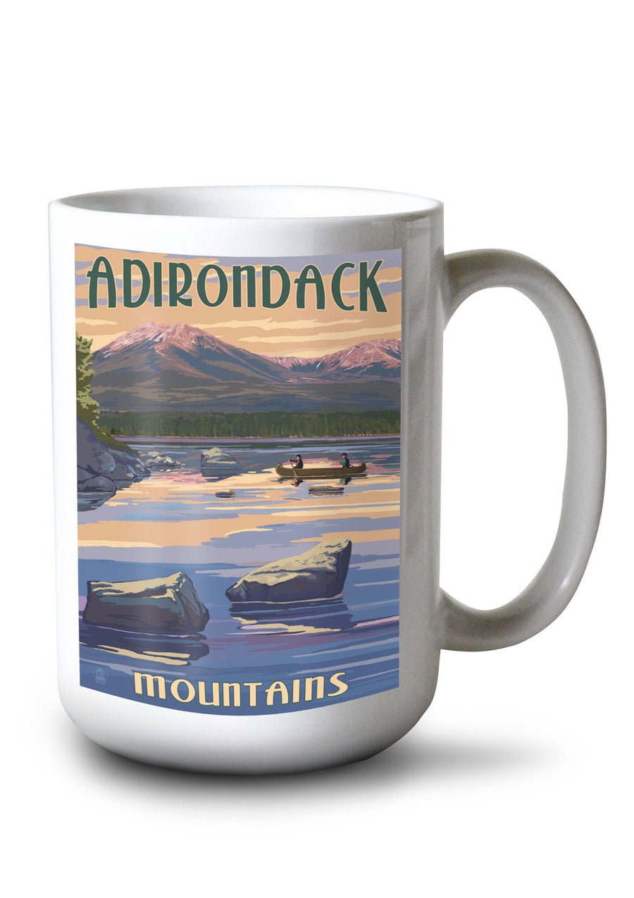 Adirondack Mountains, New York, Lake and Mountain View, Lantern Press Artwork, Ceramic Mug Mugs Lantern Press 