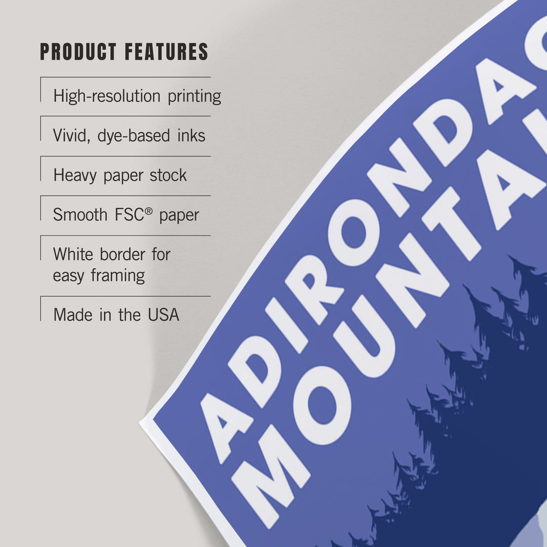 Adirondack Mountains, New York, Snowmobile Scene, Art & Giclee Prints Art Lantern Press 