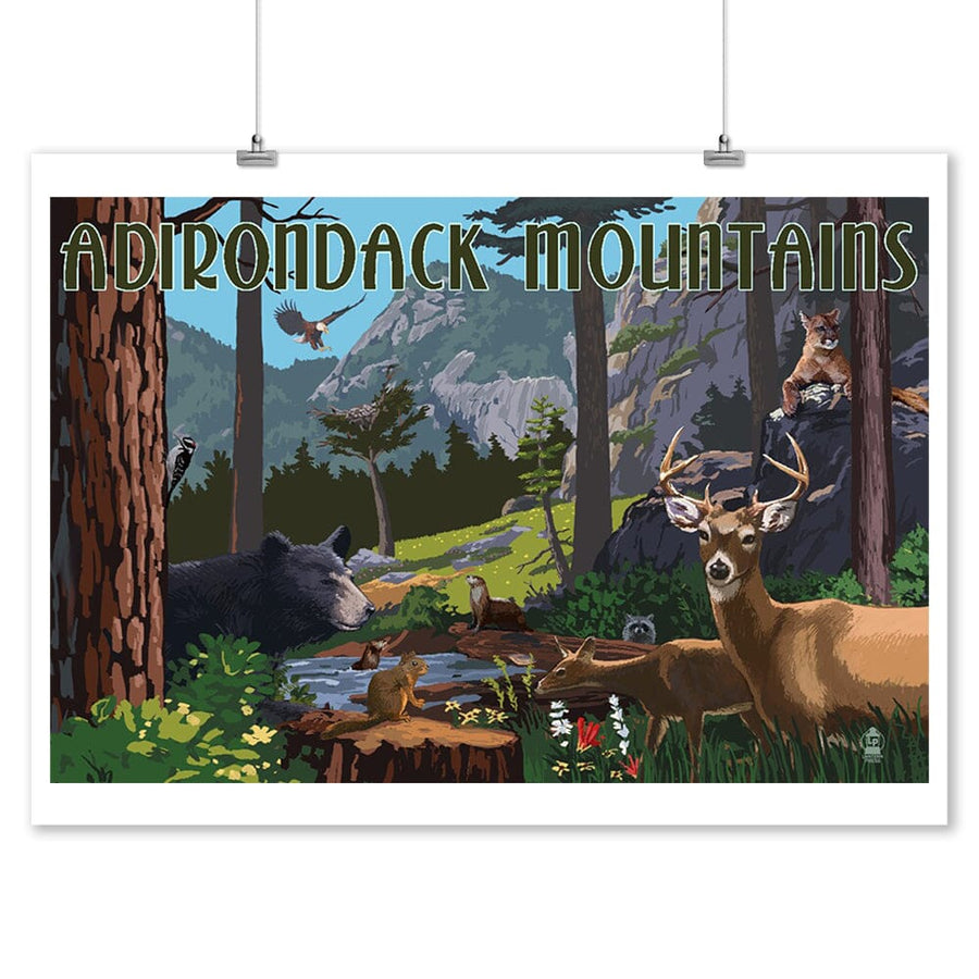 Adirondack Mountains, New York, Wildlife Utopia, Lantern Press Artwork, Art Prints and Metal Signs Art Lantern Press 