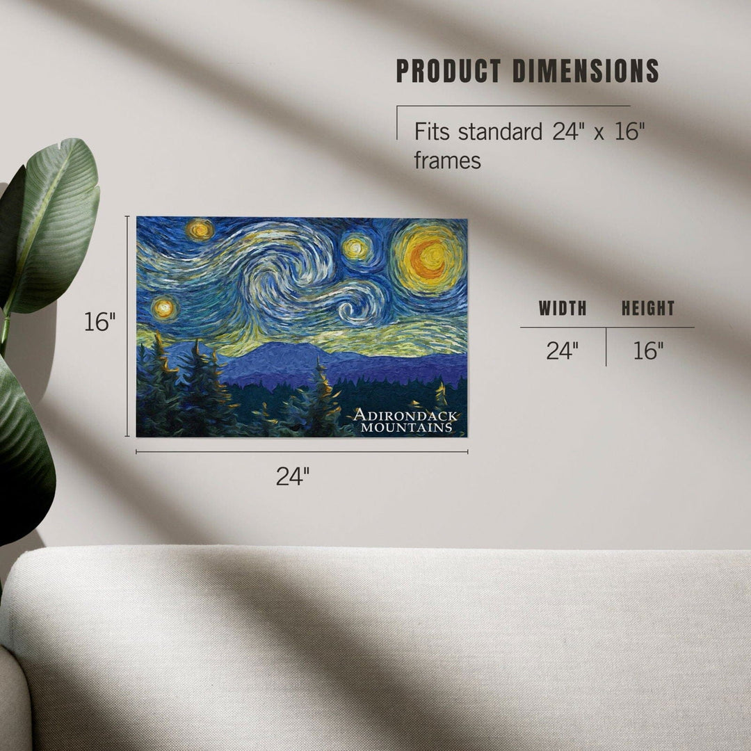 Adirondack Mountains, Starry Night, Art & Giclee Prints Art Lantern Press 