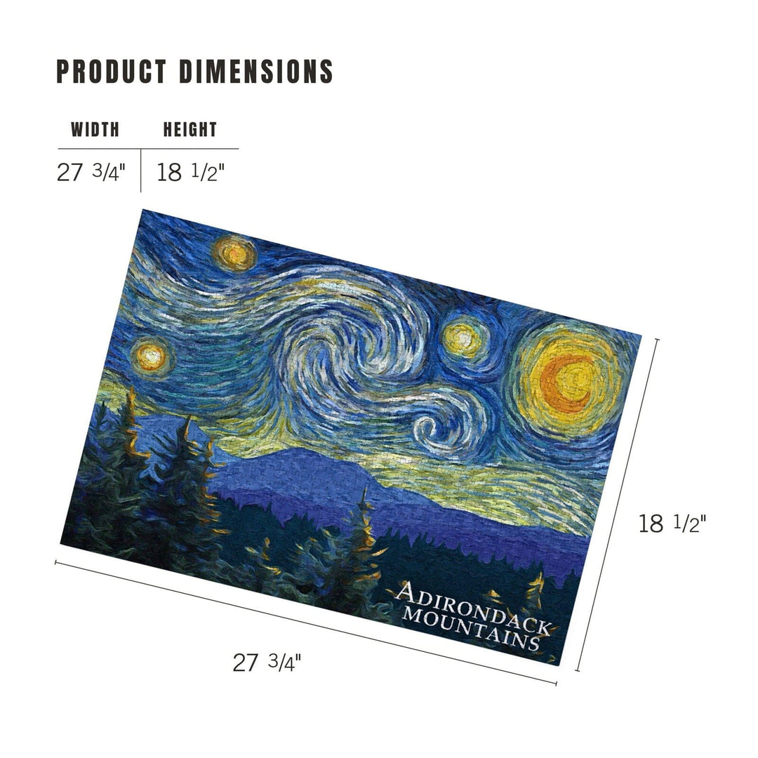 Adirondack Mountains, Starry Night, Jigsaw Puzzle Puzzle Lantern Press 