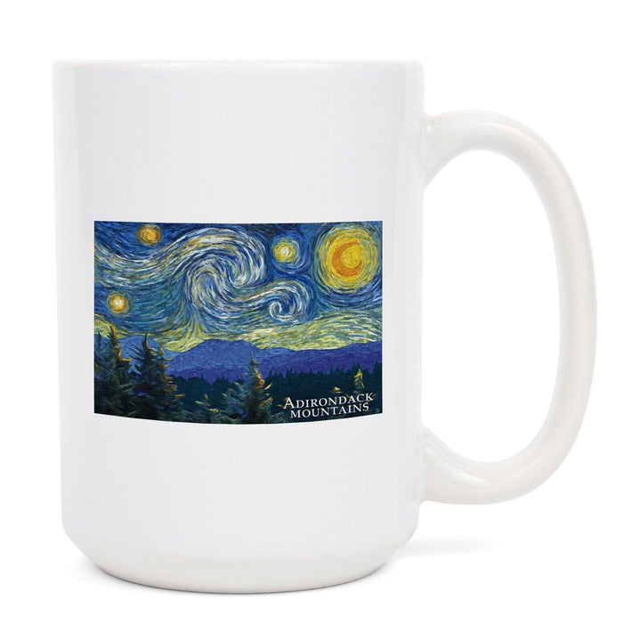 Adirondack Mountains, Starry Night, Lantern Press Artwork, Ceramic Mug Mugs Lantern Press 