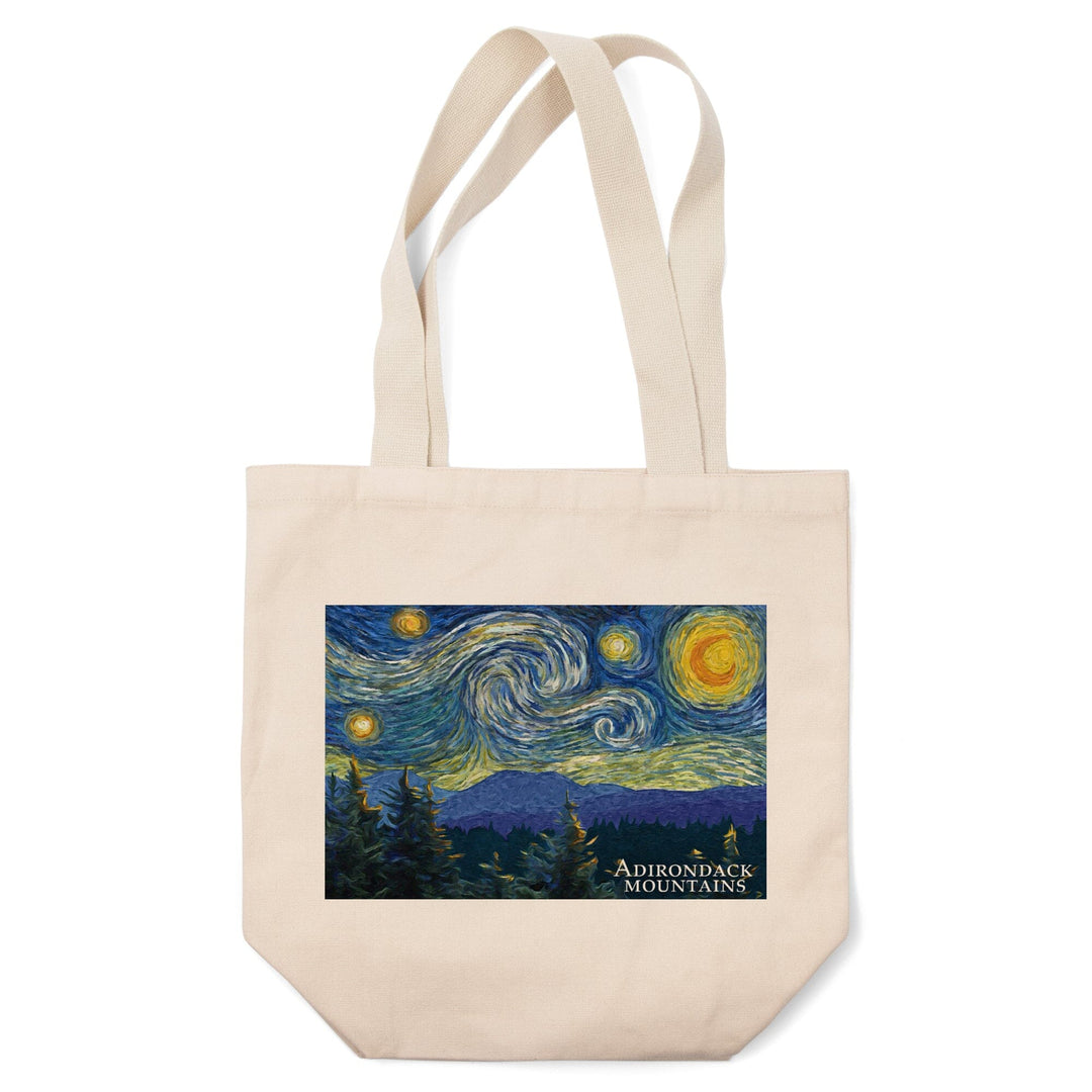 Adirondack Mountains, Starry Night, Tote Bag Totes Lantern Press 