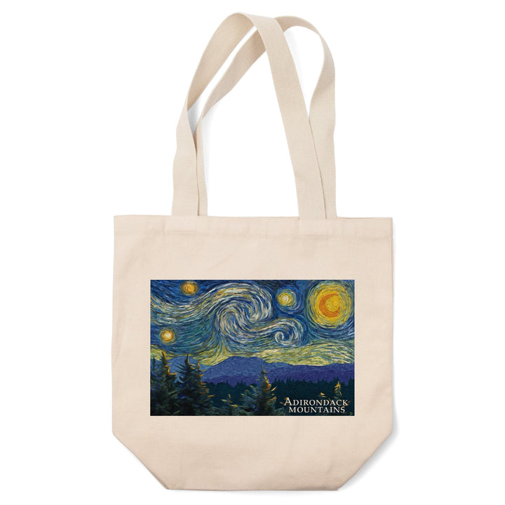Adirondack Mountains, Starry Night, Tote Bag Totes Lantern Press 