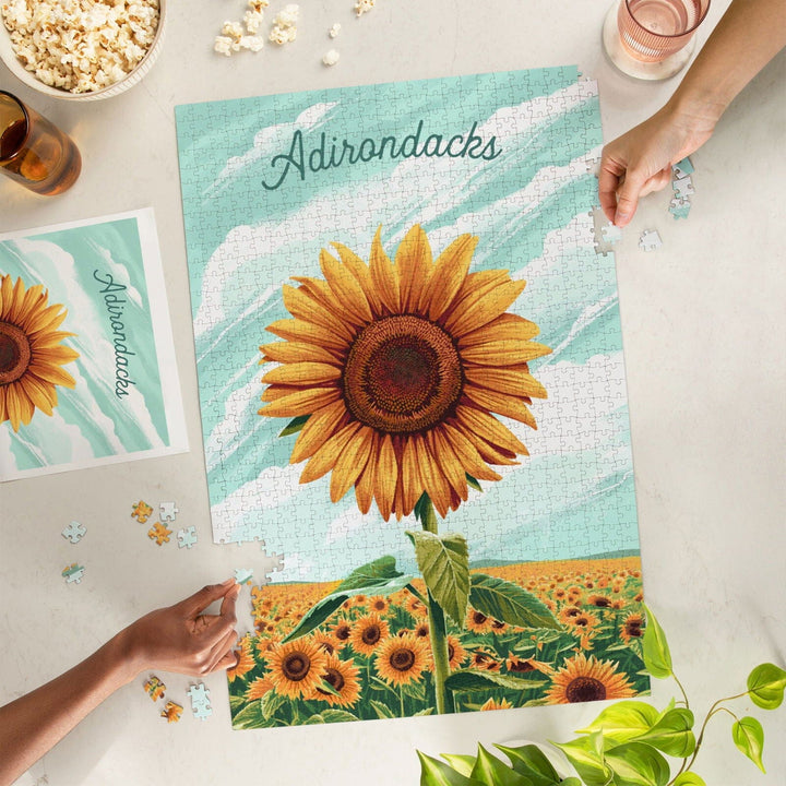 Adirondacks, Dare to Bloom, Sunflower, Jigsaw Puzzle Puzzle Lantern Press 