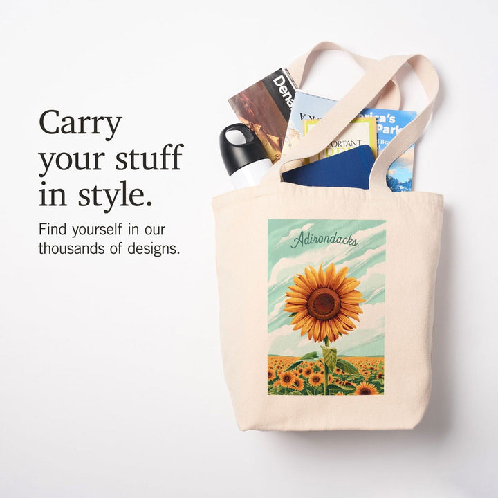 Adirondacks, Dare to Bloom, Sunflower, Tote Bag Totes Lantern Press 