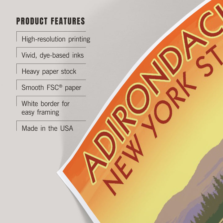 Adirondacks, New York, Canoe Scene, Art & Giclee Prints Art Lantern Press 