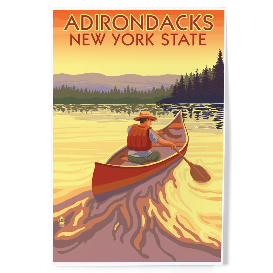 Adirondacks, New York, Canoe Scene, Art & Giclee Prints Art Lantern Press 