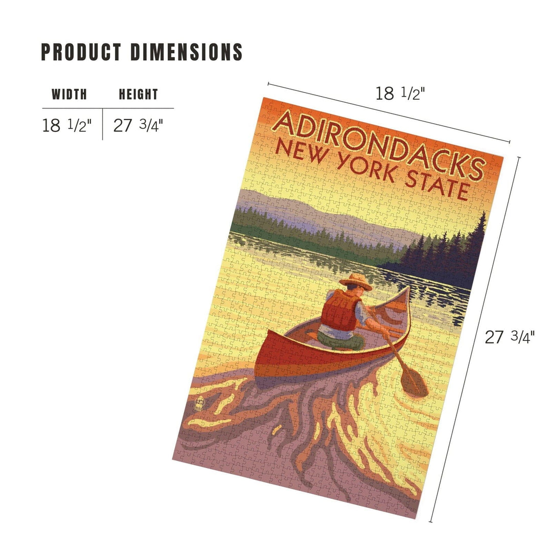 Adirondacks, New York, Canoe Scene, Jigsaw Puzzle Puzzle Lantern Press 