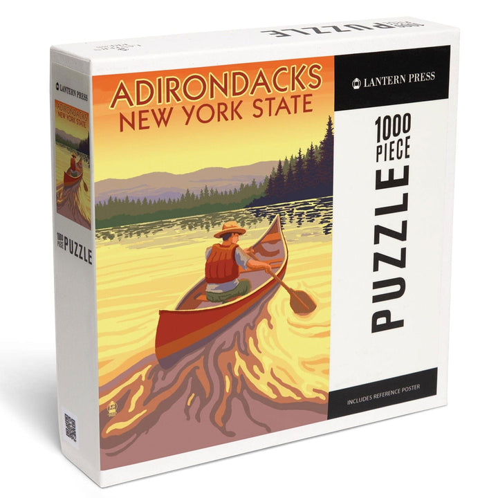 Adirondacks, New York, Canoe Scene, Jigsaw Puzzle Puzzle Lantern Press 