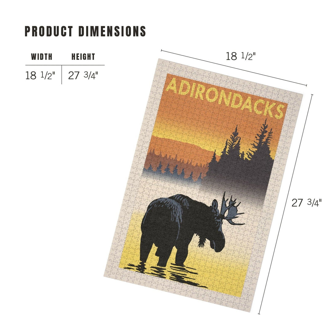 Adirondacks, New York, Moose at Dawn, Jigsaw Puzzle Puzzle Lantern Press 