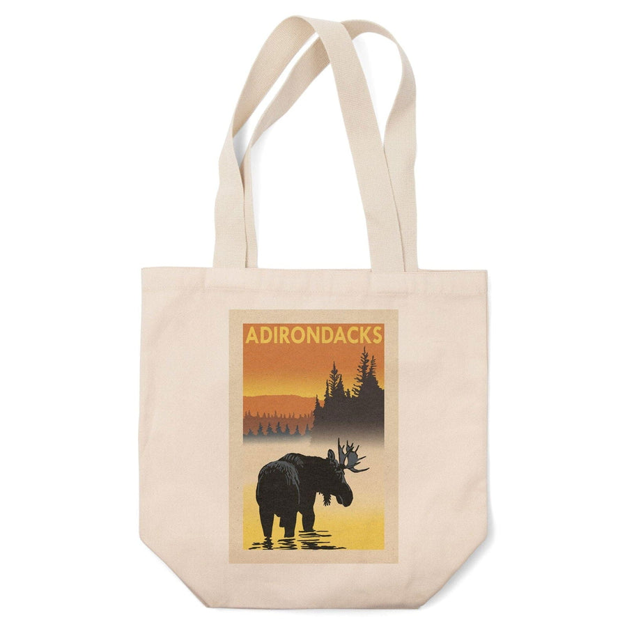 Adirondacks, New York, Moose at Dawn, Lantern Press Artwork, Tote Bag Totes Lantern Press 